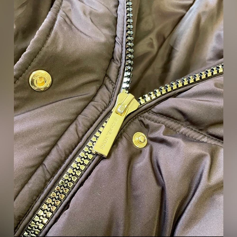 Michael Kors Chocolate Maxi Long Fur Puffer Coat Full Length S M L XL NWT $400 - Picture 8 of 16